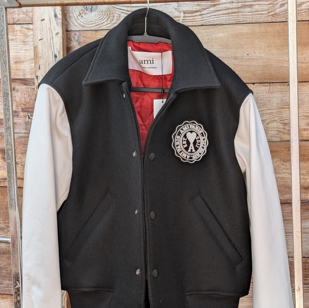 Ami Alexandre Mattiussi Black and White Bomber Jacket